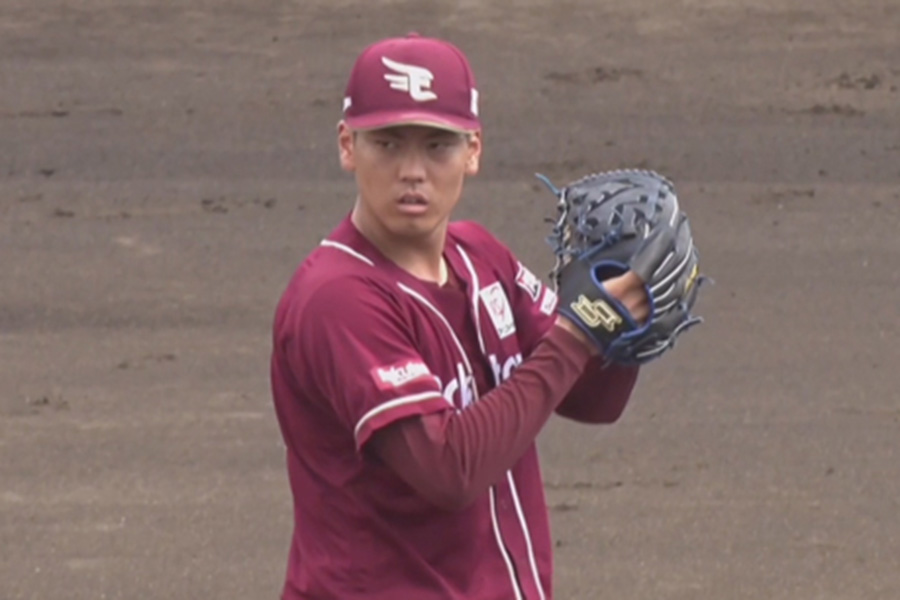 ロッテ戦に登板した楽天・古賀康誠【画像：パーソル パ・リーグTV】