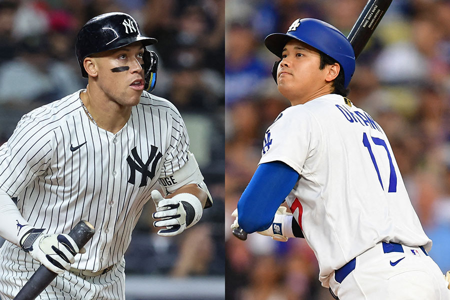 ヤンキースのアーロン・ジャッジ（左）とドジャース・大谷翔平【写真：ロイター】
