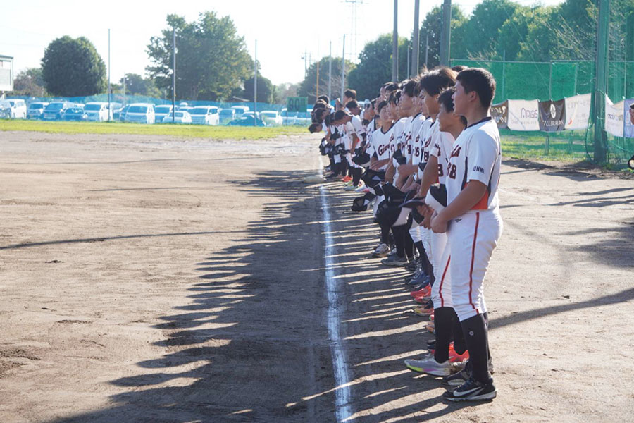 練習前に整列する高崎中央ポニーナイン【写真：尾辻剛】