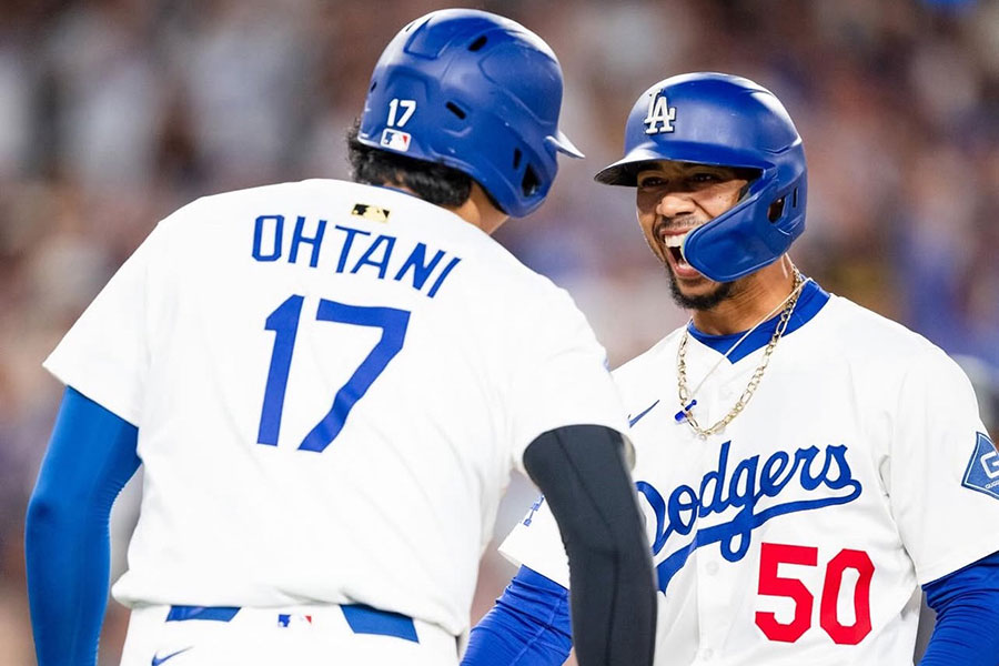 キャリー・ジョルダーノさんが公開したドジャースのムーキー・ベッツ（写真はスクリーンショット）