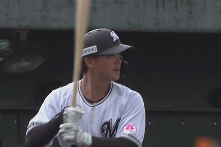 オイシックス戦に出場したロッテ・石川慎吾【画像：パーソル パ・リーグTV】