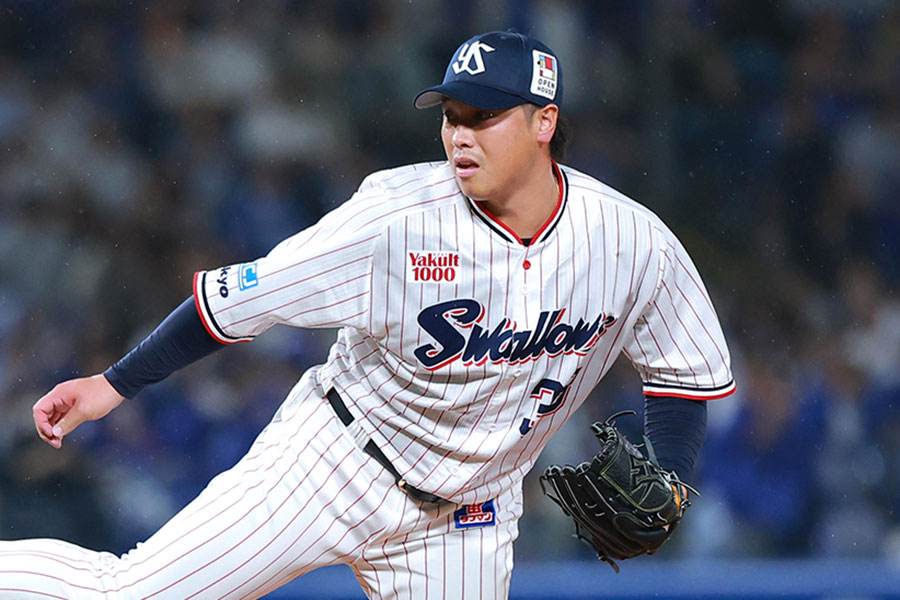 DeNA戦の9回に登板したヤクルト・北村拓己【写真提供：産経新聞社】
