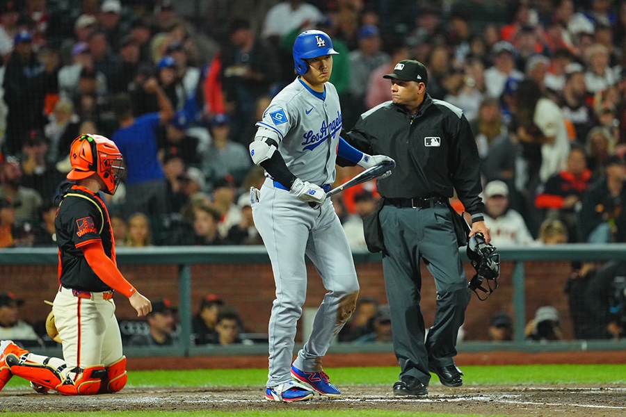 申告敬遠されたドジャース・大谷翔平【写真：荒川祐史】