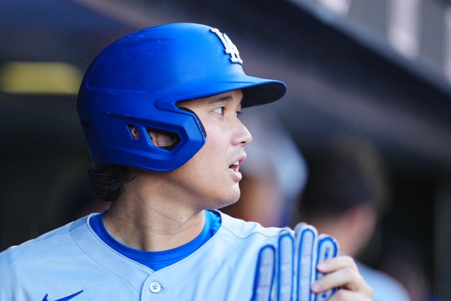 ジャイアンツ戦に出場したドジャース・大谷翔平【写真：荒川祐史】