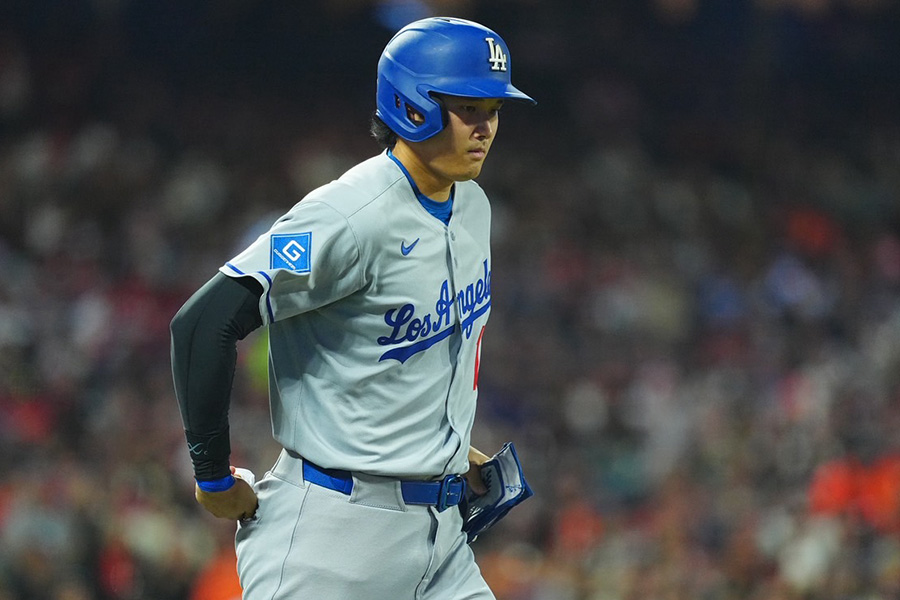 ジャイアンツ戦に出場したドジャース・大谷翔平【写真：荒川祐史】