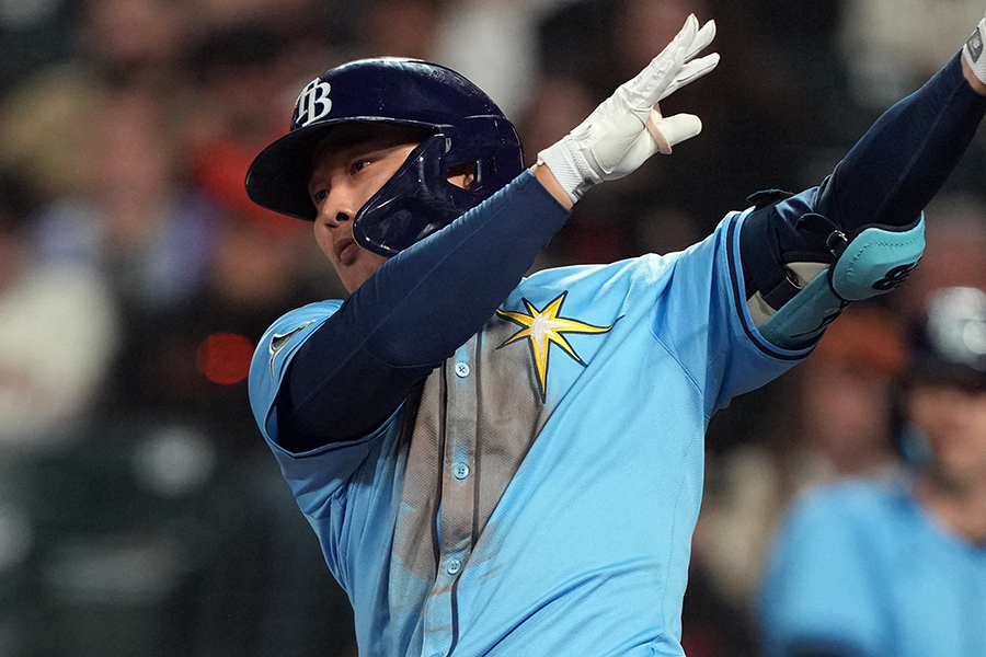 今季レイズでプレーしたキム・ハソン【写真：ロイター】