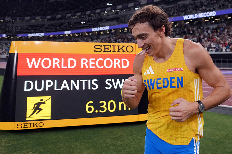 男子棒高跳び、スウェーデン代表のアルマンド・デュプランティス【写真：ロイター】