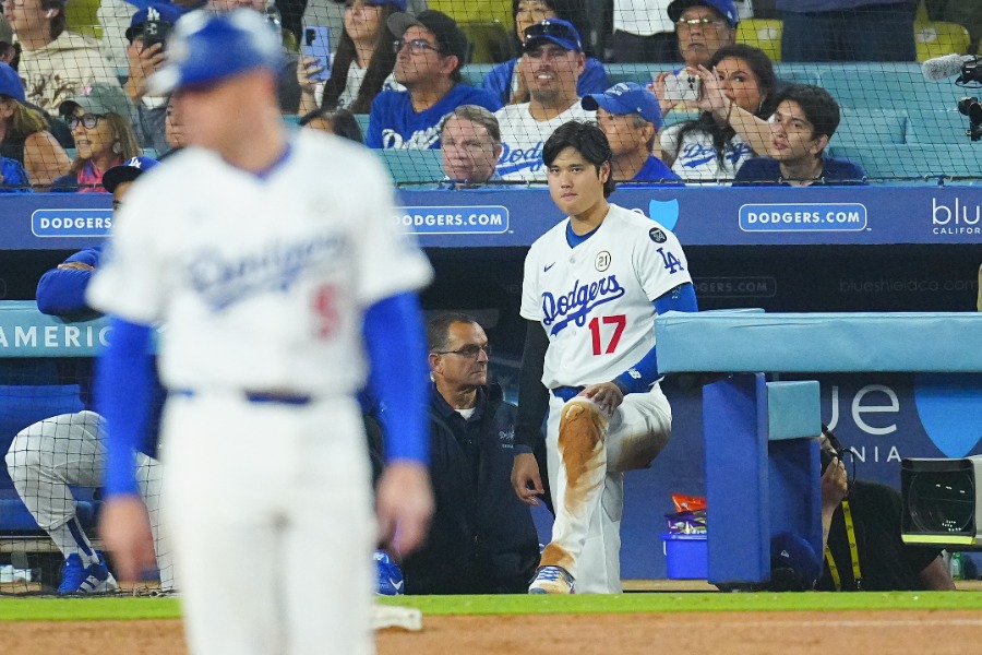 フィリーズ戦に出場したドジャース・大谷翔平【写真：荒川祐史】