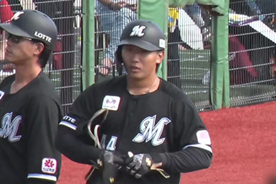 楽天戦に出場したロッテ・宮崎竜成【画像：パーソル パ・リーグTV】