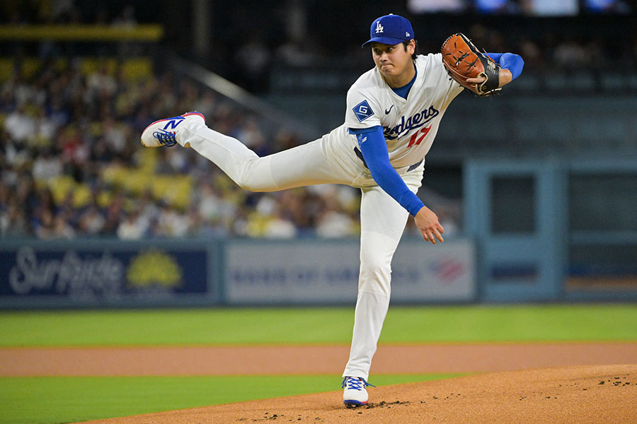 フィリーズ戦で力投したドジャース・大谷翔平【写真：ロイター】