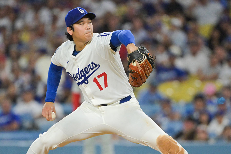 フィリーズ戦で力投したドジャース・大谷翔平【写真：ロイター】
