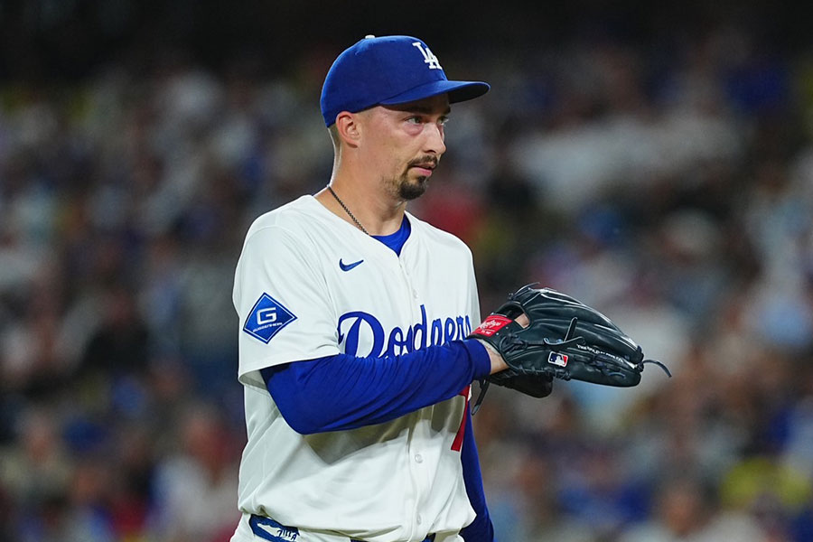 フィリーズ戦で力投したドジャースのブレイク・スネル【写真：荒川祐史】