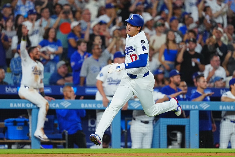 ジャイアンツ戦に出場したドジャース・大谷翔平【写真：荒川祐史】