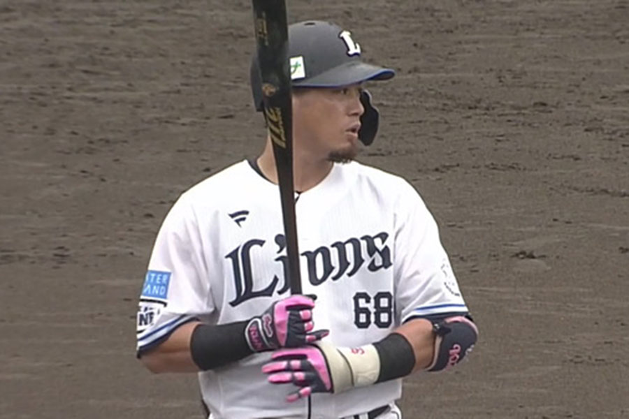 オイシックス戦に出場した西武・岸潤一郎【画像：パーソル パ・リーグTV】