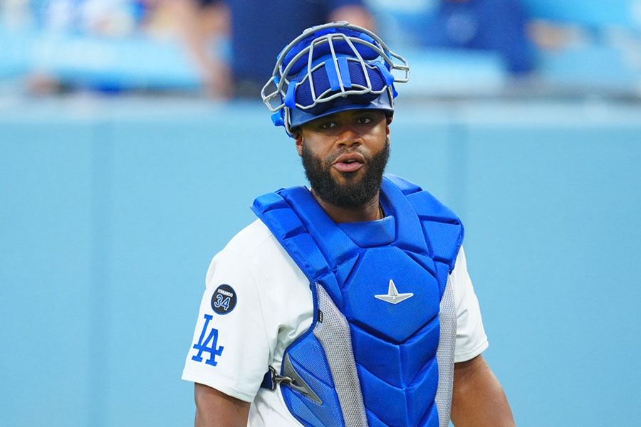 ドジャース在籍時のチャッキー・ロビンソン【写真：荒川祐史】