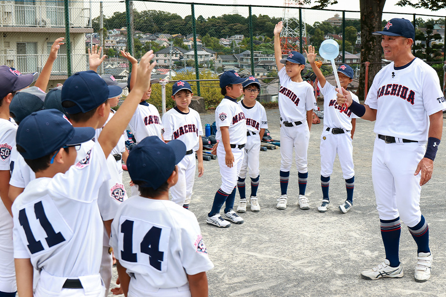 町田玉川学園少年野球クラブの練習の様子【写真：編集部】