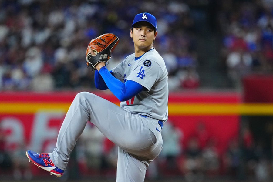 Dバックス戦に登板したドジャース・大谷翔平【写真：荒川祐史】