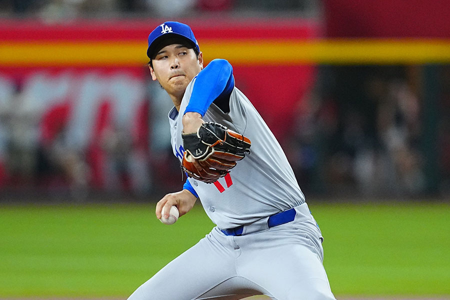 Dバックス戦に登板したドジャース・大谷翔平【写真：荒川祐史】