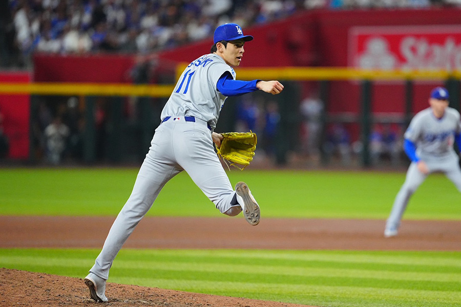 Dバックス戦で力投したドジャース・佐々木朗希【写真：荒川祐史】