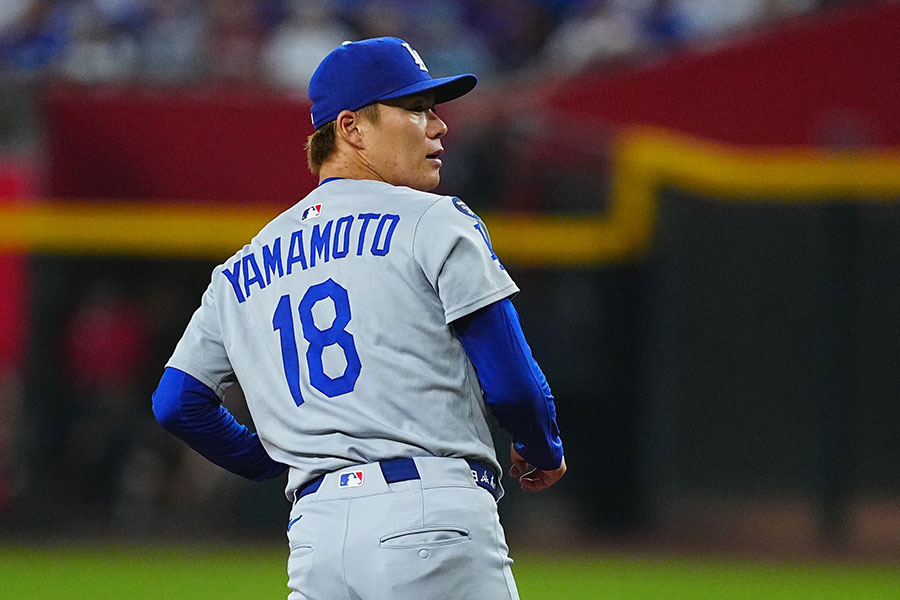 Dバックス戦に登板したドジャース・山本由伸【写真：荒川祐史】