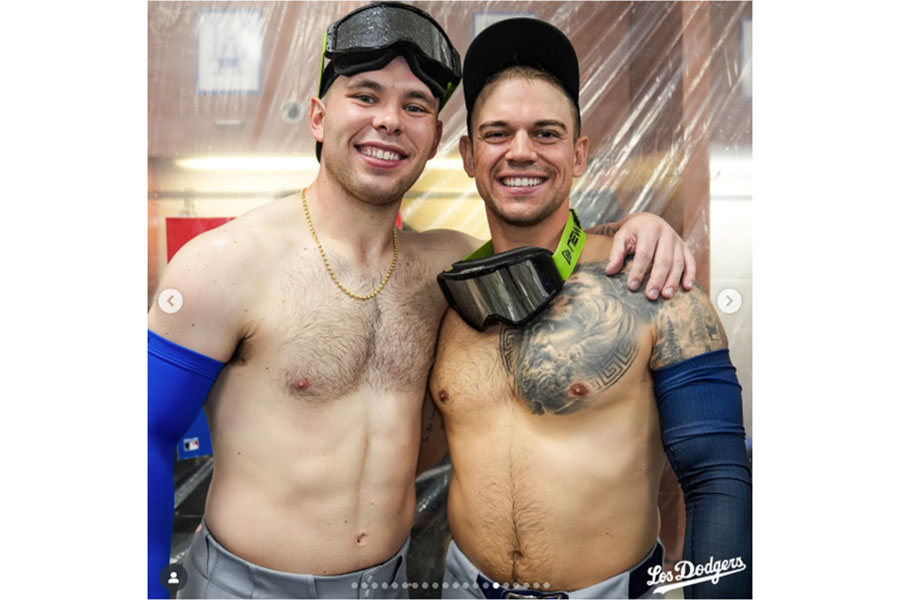 ドジャースのダルトン・ラッシング(左)とベン・ロートベット(写真はスクリーンショット)