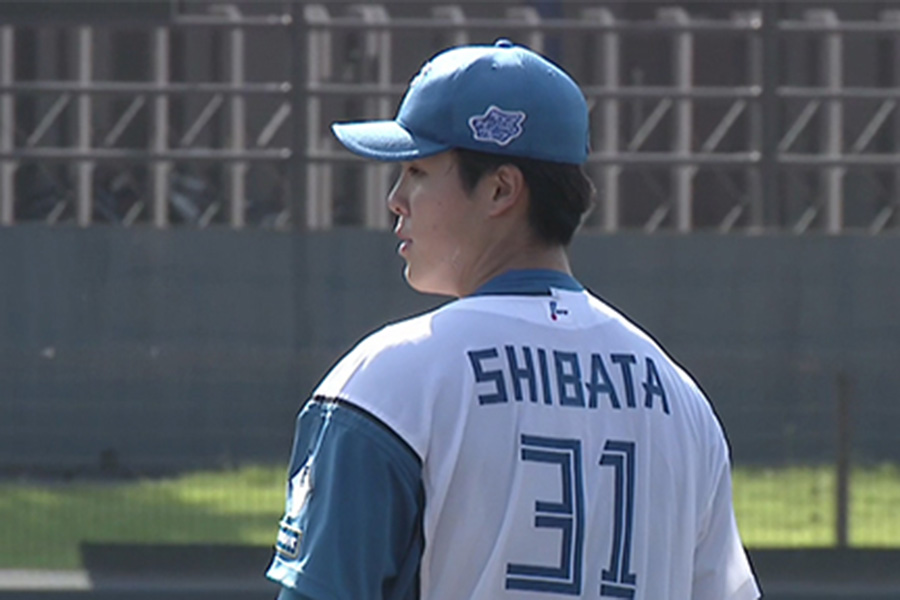 ヤクルト戦に登板した日本ハム・柴田獅子【画像：パーソル パ・リーグTV】