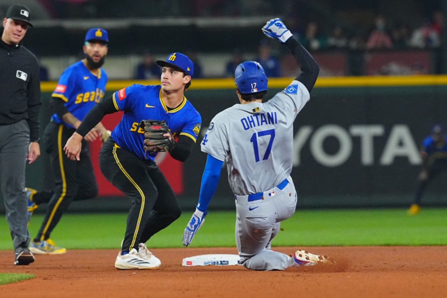 今季20盗塁目を決めたドジャース・大谷翔平【写真：荒川祐史】