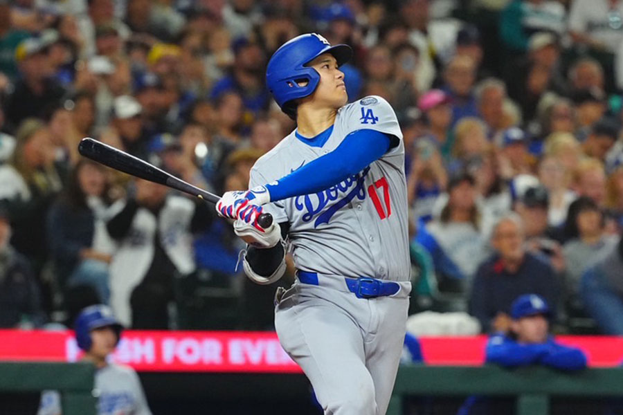 マリナーズ戦で無安打に終わったドジャース・大谷翔平【写真：荒川祐史】