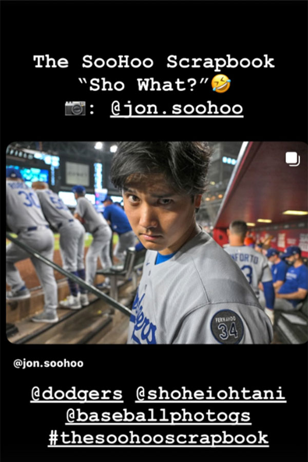 球団カメラが撮影したドジャース・大谷翔平（画像はスクリーンショット）