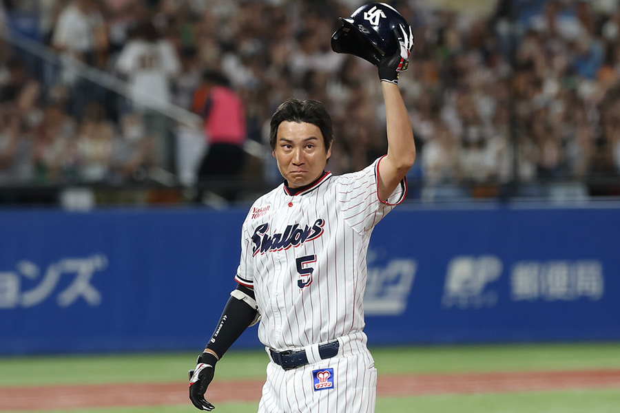 巨人戦に出場したヤクルト・川端慎吾【写真：加治屋友輝】