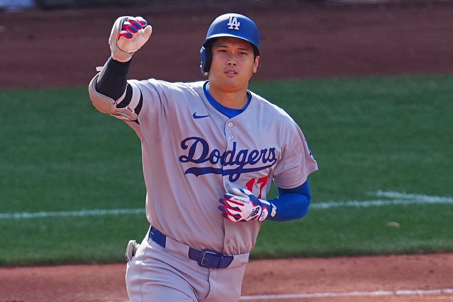55号本塁打を放ったドジャース・大谷翔平【写真：荒川祐史】