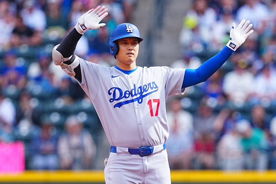 マリナーズ戦に出場したドジャース・大谷翔平【写真：荒川祐史】