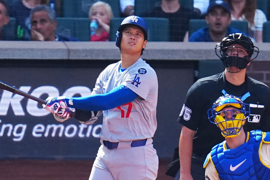 55号本塁打を放ったドジャース・大谷翔平【写真：荒川祐史】