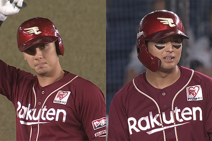 ロッテ戦で躍動した楽天・村林一輝（左）と黒川史陽【画像：パーソル パ・リーグTV】