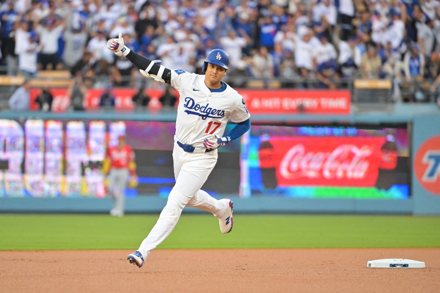 先頭打者弾を放ったドジャース・大谷翔平【写真：ロイター】