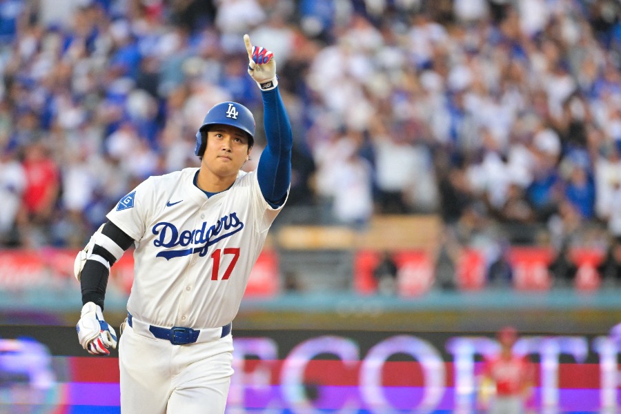 先頭打者弾を放ったドジャース・大谷翔平【写真：ロイター】