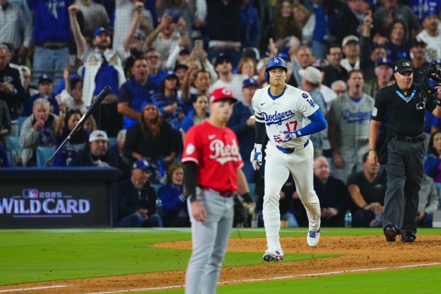 2本塁打目を放ったドジャース・大谷翔平【写真：荒川祐史】