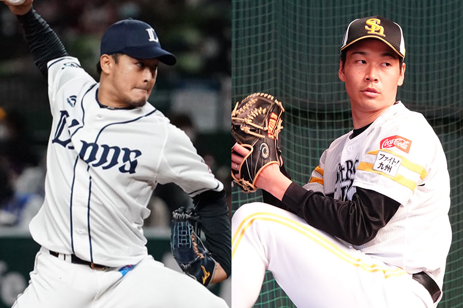 戦力外通告を受けた西武・平井克典（左）とソフトバンク・武田翔太【写真：荒川祐史、竹村岳】