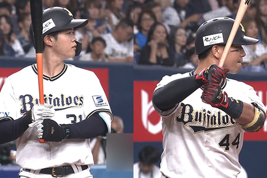 本塁打を放ったオリックス・太田椋（左）と頓宮裕真【画像：パーソル パ・リーグTV】