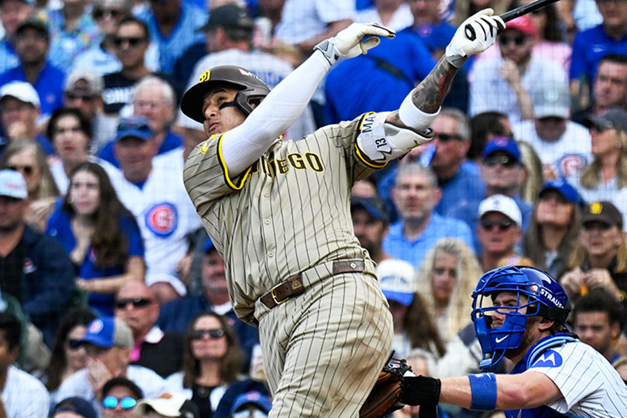 5回、今永から2ランを放ったパドレスのマニー・マチャド【写真：ロイター】【写真：ロイター】