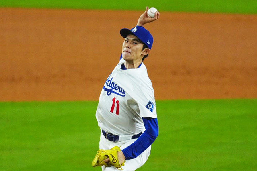 レッズ戦で力投したドジャース・佐々木朗希【写真：荒川祐史】