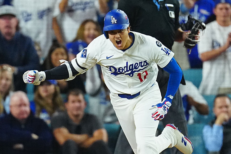適時打を放ったドジャース・大谷翔平【写真：荒川祐史】