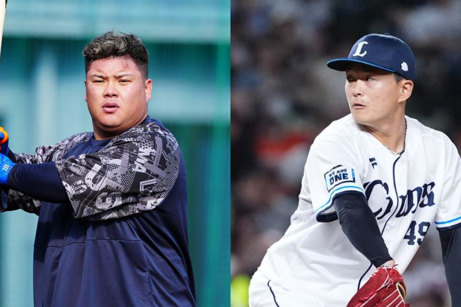 西武・渡部健人と佐々木健【写真:小林靖】