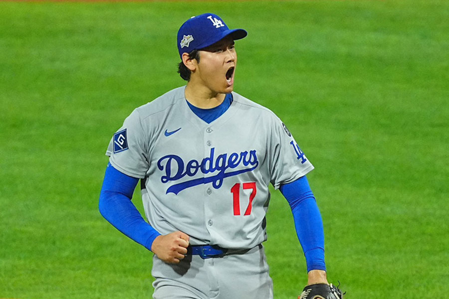 フィリーズ戦に登板したドジャース・大谷翔平【写真：荒川祐史】