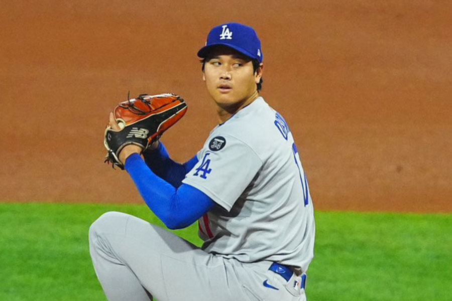 フィリーズ戦に登板したドジャース・大谷翔平【写真：荒川祐史】