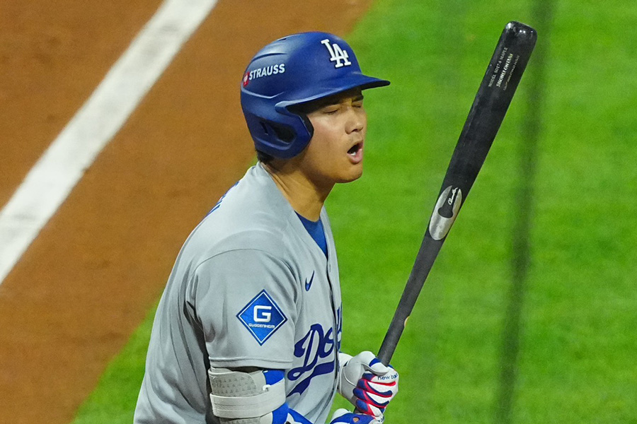 フィリーズ戦に出場したドジャース・大谷翔平【写真：荒川祐史】