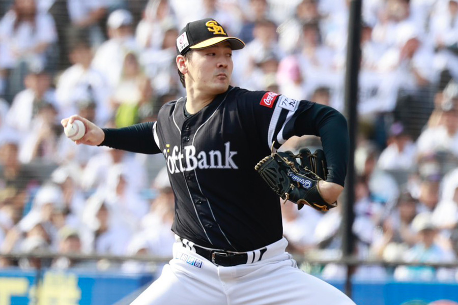 ロッテ戦に登板したソフトバンク・有原航平【写真：小池義弘】