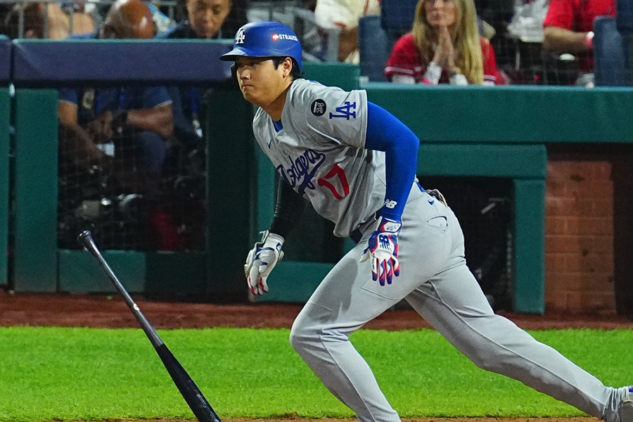 フィリーズ戦に出場したドジャース・大谷翔平【写真：荒川祐史】