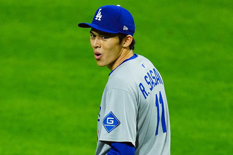 フィリーズ戦に登板したドジャース・佐々木朗希【写真：荒川祐史】