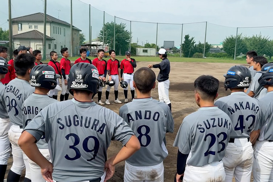 愛知尾州ボーイズの練習の様子【写真:編集部】